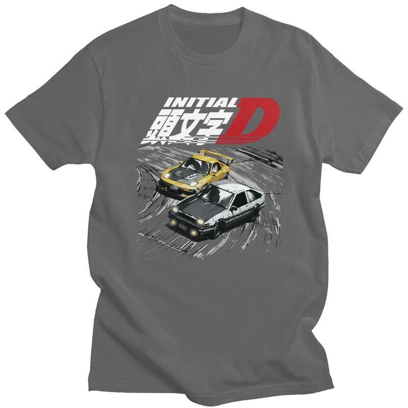 Custom Anime Mountain Racing Initial D T Shirts Men 100 Cotton Tees Tshirt Short Sleeve Tshirt Clothes