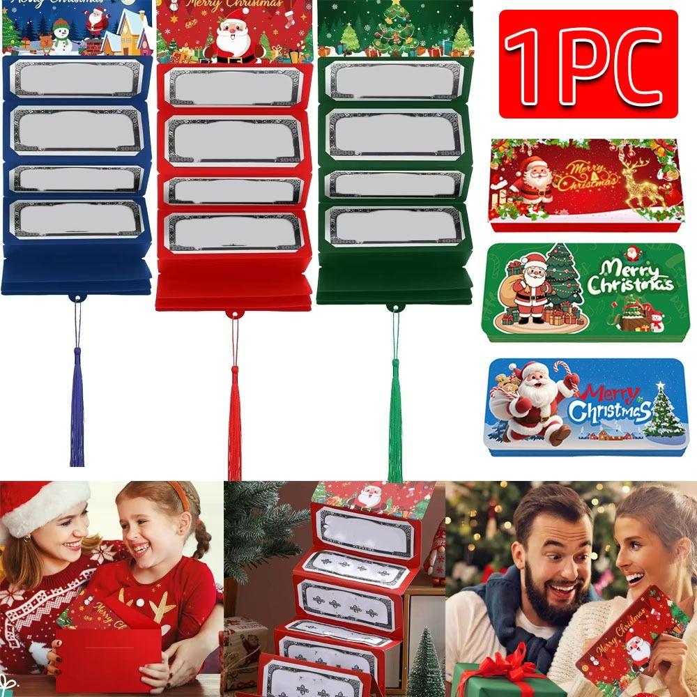Santa Claus Christmas Cash Gift Envelope Christmas Tree with 10 Slots Christmas Money Holder Christmas Surprise Party Money Box