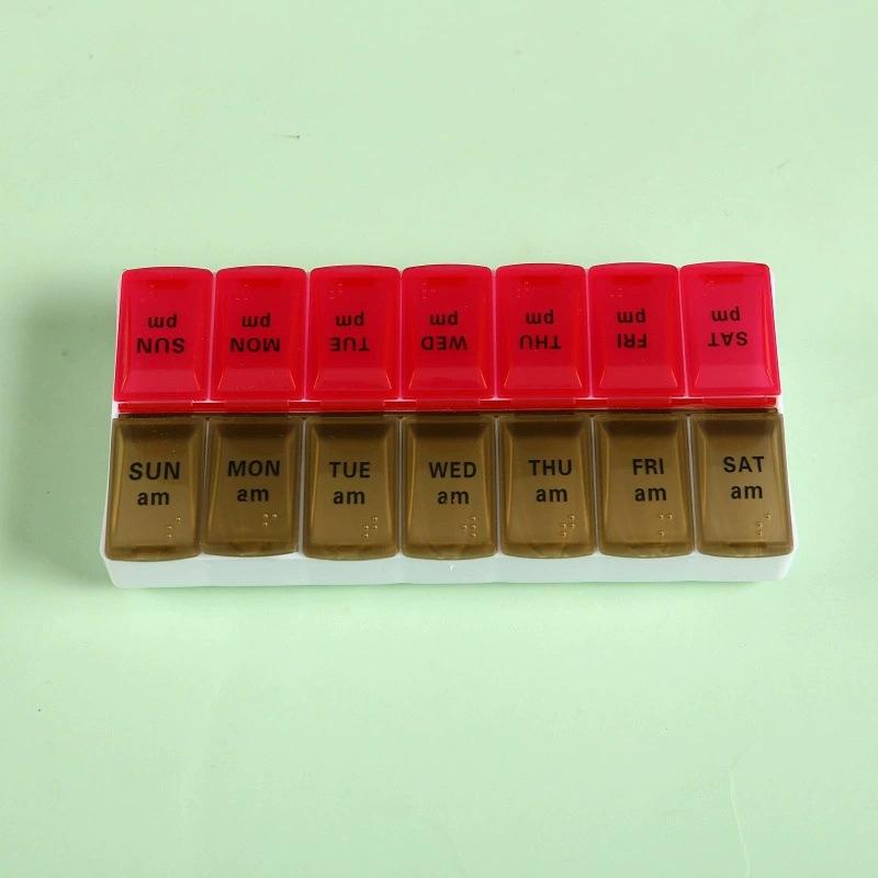Organizzatore di Pillole 7 Giorni su 7 Porta Pillole Mattina e Sera Scatola per Conservazione Medicine da Viaggio Divisore per una Facile Gestione delle Medicine