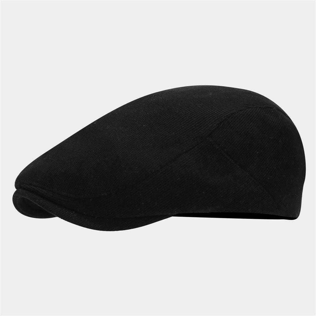 Vintage solid color forward hat knitted cotton peaked cap