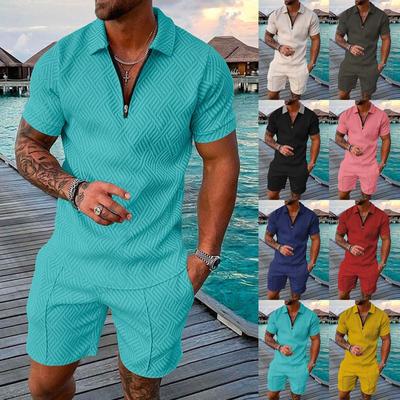 Men's Short Sets Outfits 2 Piece Summer Tracksuit Short Sleeve  Shirt And Shorts Set Casual Sport Suit
