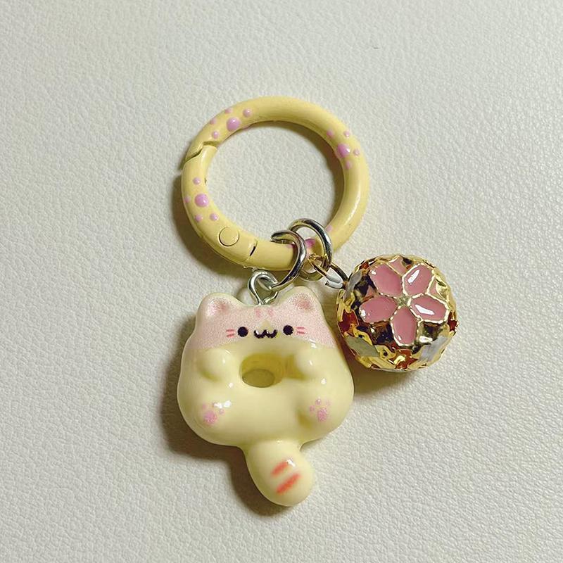 Cute Donut Cat Keychain Creative and Fun Backpack Charm Couple Gift 6