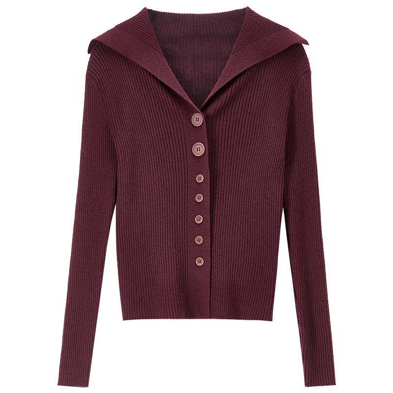 Women s Slim Fit Ribbed Knit Cardigan L