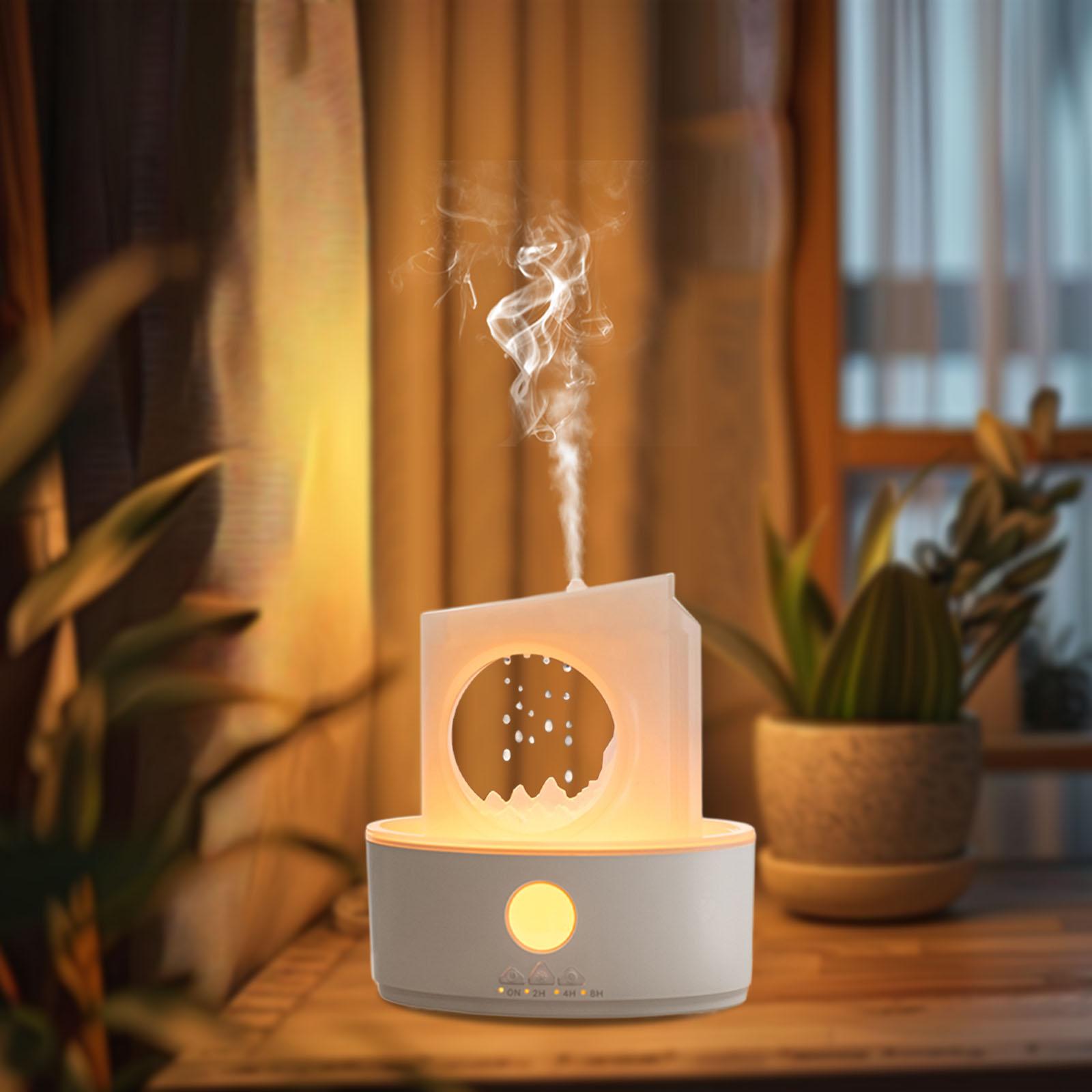 Portable Air Humidifier Essential Oil Diffuser Decor Rain Clouds Aroma Diffuser Personal Humidifier for Desktop NightStand белый