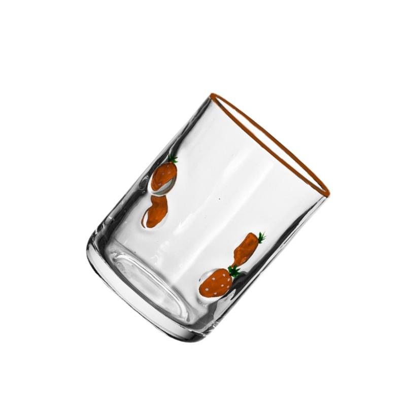 Tazza da Succo in Vetro Facile da Pulire con Finiture Lisce Design Frutta Lavabile in Lavastoviglie per Stili di Vita Frenetici Materiali Robusti