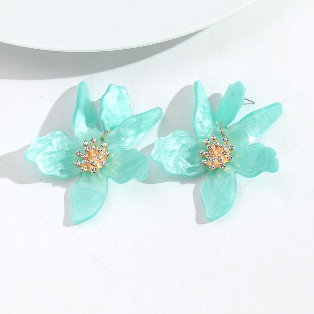 Statement Colorful Acrylic Large Flower Earrings for Women Fashion Resin Geometric Floral Drop Earring Popular Jewelry Gift