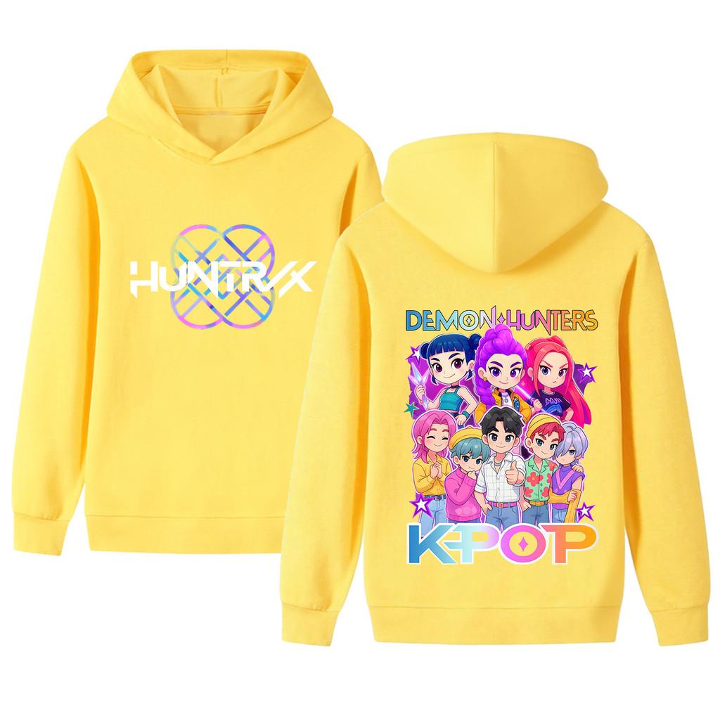 B1201-2 Kids Boys Girls Kpop Rumi Zoey Mira Sajaboys Double-sided Print Long Sleeves Hoodie