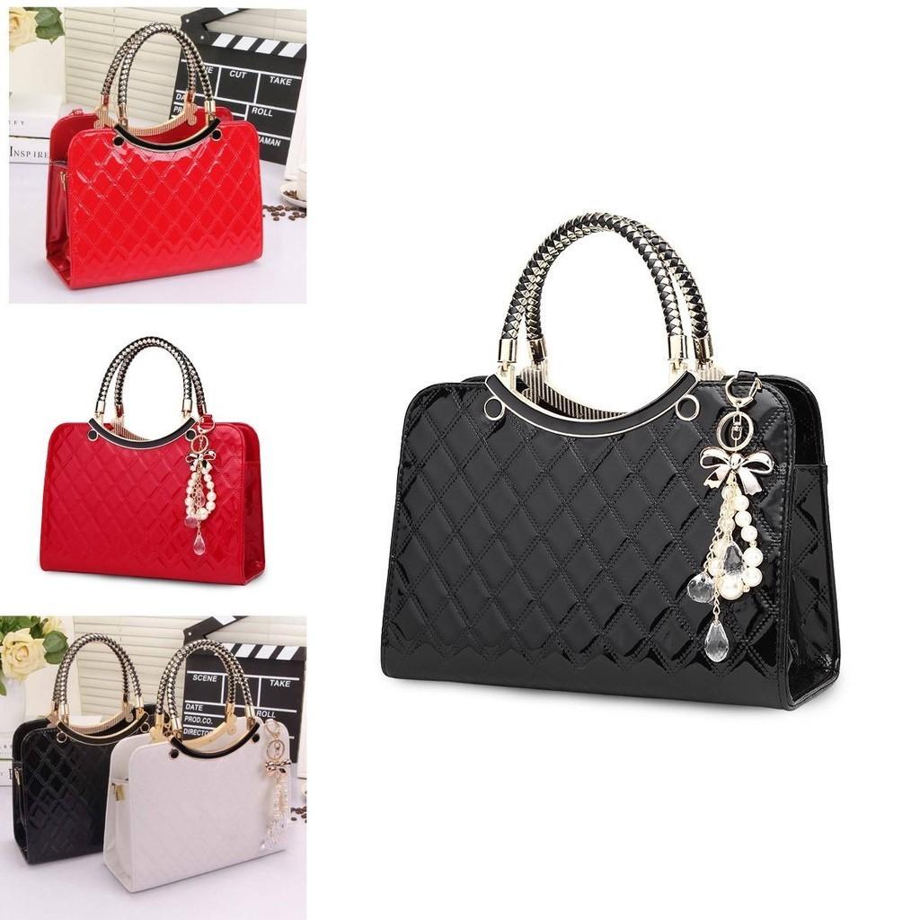 Fashionable Pu Leather Shoulder Bag With High Capacity And Rhombus Design For Women
