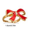 Shimmering Butterfly Knot Ring With Glossy Enamel Finish Allergy Resistant Alloy Jewelry For Daily Wear
