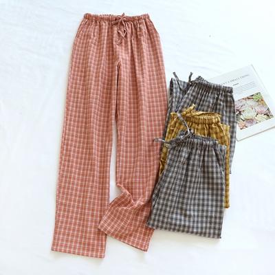 Pantalon Long à Carreaux en Coton pour Femmes Vêtement d'Intérieur Pantalon de Pyjama Doux et Respirant Pantalon Décontracté Pantalones Pantalon d'Intérieur