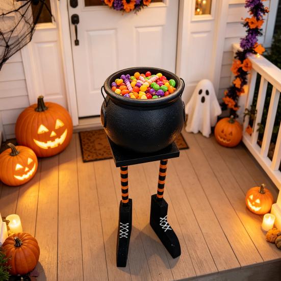 Festival-Feierbedarf Halloween Kessel Süßigkeitenschale, 20 Zoll Hexenbein Schüssel Eimer, Festliche Feiertagsdekorationen für Büro Kunststoff Groß