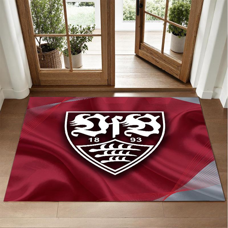 VfB Stuttgart Design Kristall-Samt Teppich Weiche Dekorative Matte für Schlafzimmer Eingang