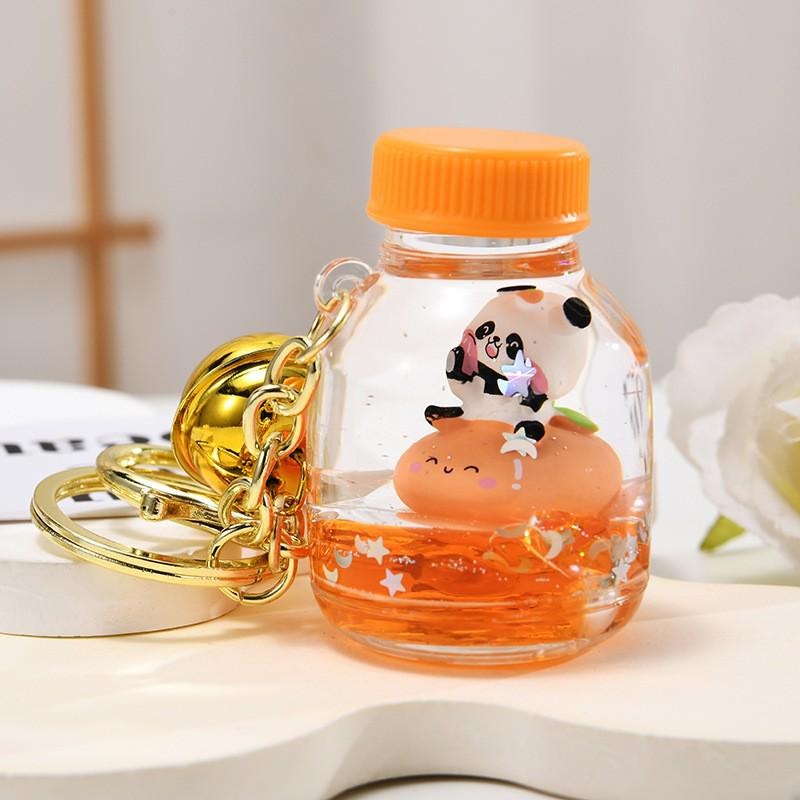 Creative Cartoon Panda Floating Bottle Keychain – Cute Bag Pendant Toy