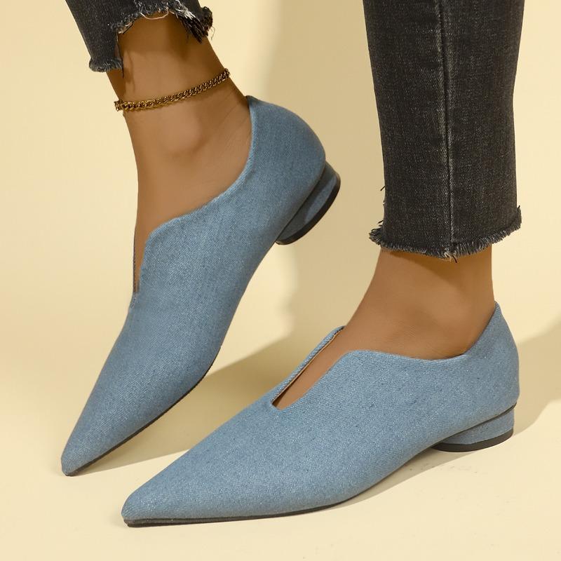 

Модная женская обувь на плоской подошве с острым носком, однотонная вязаная обувь слипоны, повседневные дышащие балетки, женская обувь на плоской подошве, лоферы женские 43 небесно-голубой