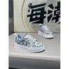 Spring new low-top hot drill, light and comfortable casual soft-soled lace-up mesh shoes qs