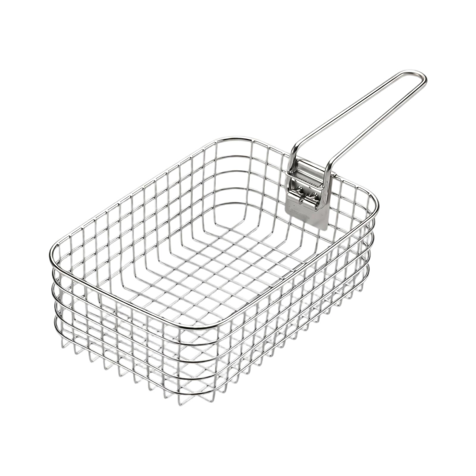 

Stainless Steel Fry Basket for Deep Frying Rectangular Wire Mesh Frying Basket with Handle for Kitchen and Outdoor Use one size