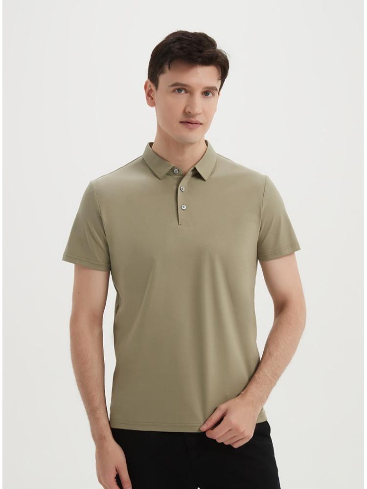 120-count Double-sided Mercerized Cotton Short-sleeve Wrinkle-free Long-staple Cotton T-shirt Heat-pressed Seamless Collar for Men Minimalist Tops