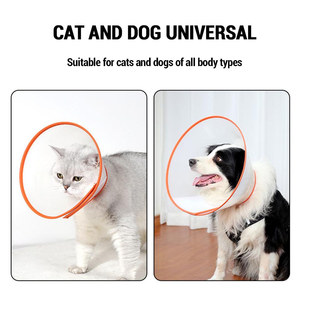 Cat Cone Collar Soft Comfortable Cat Recovery Collar Adjustable Anti-Bite Lick Wound Transparent Small Dog Cone For All Season