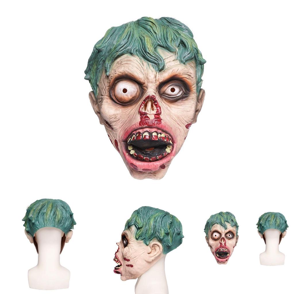 Spooky Rotten Face Zombie Latex Mask For Halloween Party And Haunted House Props
