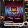 TapestryWest Ham United FC Custom Name Text Personalized Wall Hanging Tapestry Home Wall Decor