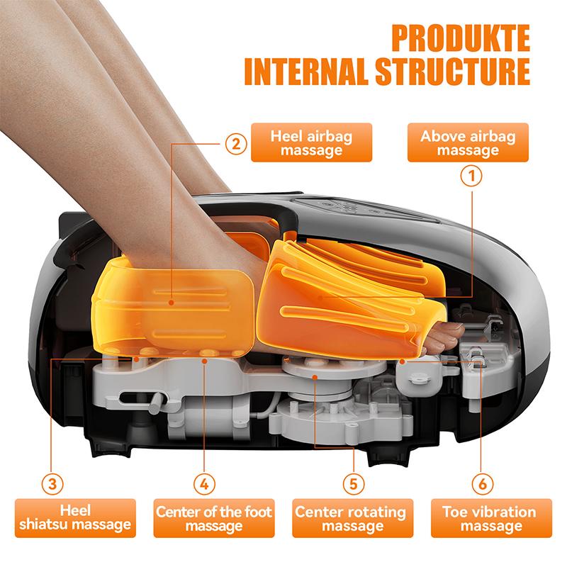Electric Foot Massage Machine Kneading Air Compression Foot Massager with Heating Vibration Relax Foot Household Gift