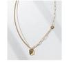 Stainless Steel 18k Gold Pvd Plated Hip Hop Double Chain Splicing Love Square Brand Alphabet Necklace for Women Sweater Chain