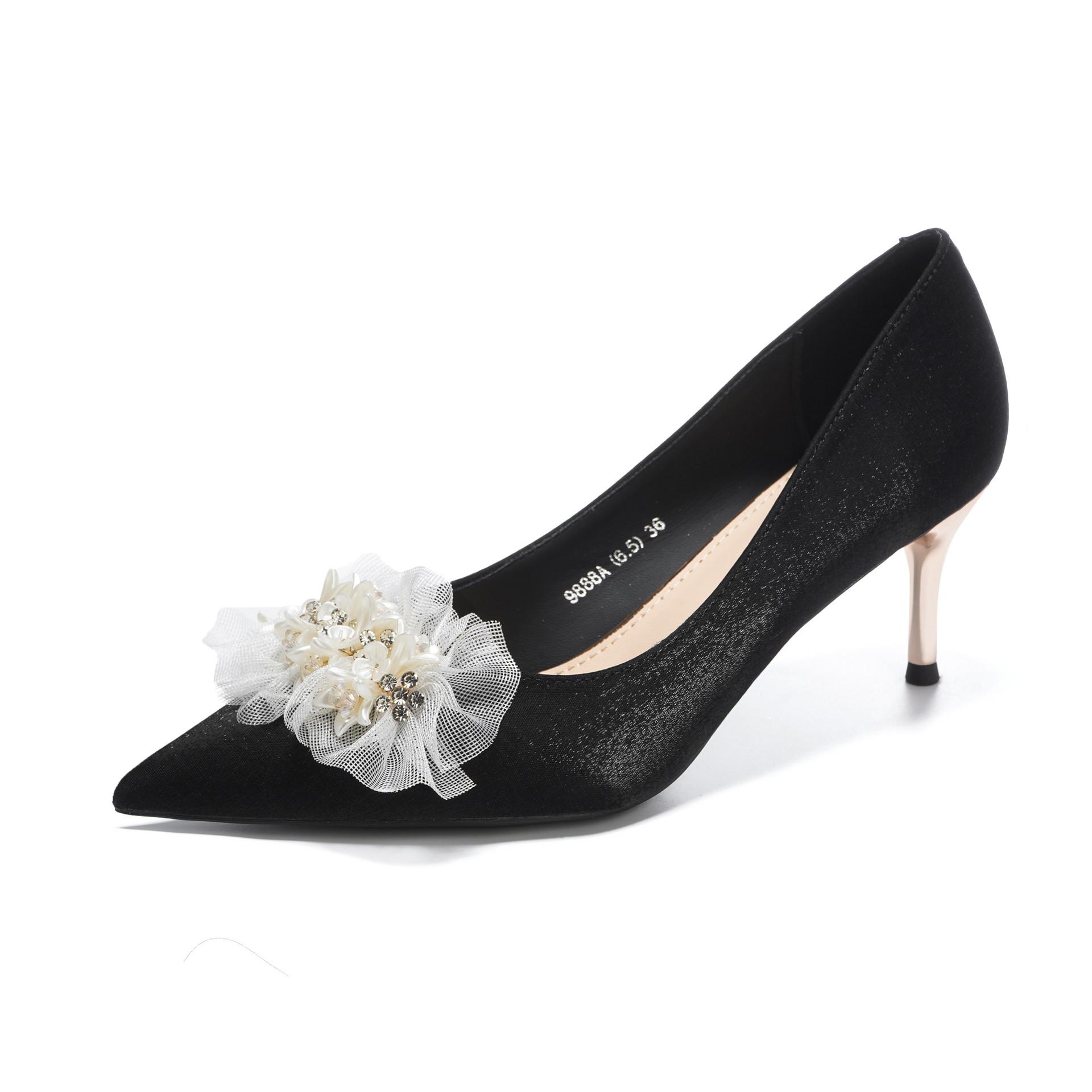 

Новые женские туфли-лодочки из атласа на шпильках, кружевные, со стразами, цветочные, свадебные туфли, платье, банкет, высокие каблуки 40