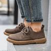 Men’s Retro Short Boots Shoes Fashion Casual Driving Shoes Black Brown Wide Head Shoes Plus Size