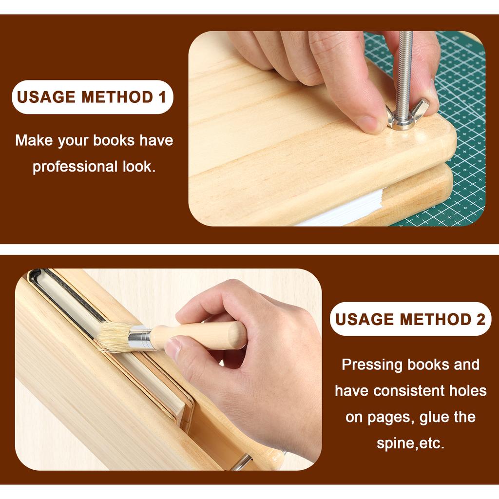 1 Pc Bamboo Wood Book Press Portable Bookbinding Press Reusable Books Press Tools Manual Book Binding for Bookbinding Supplies