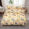 Cute Bear Single Bed Quilt Cove with Pillowcases, Cartoon Bear Bedding Set 2pcs for Kids Boys, Soft Microfiber Duvet Cover Set