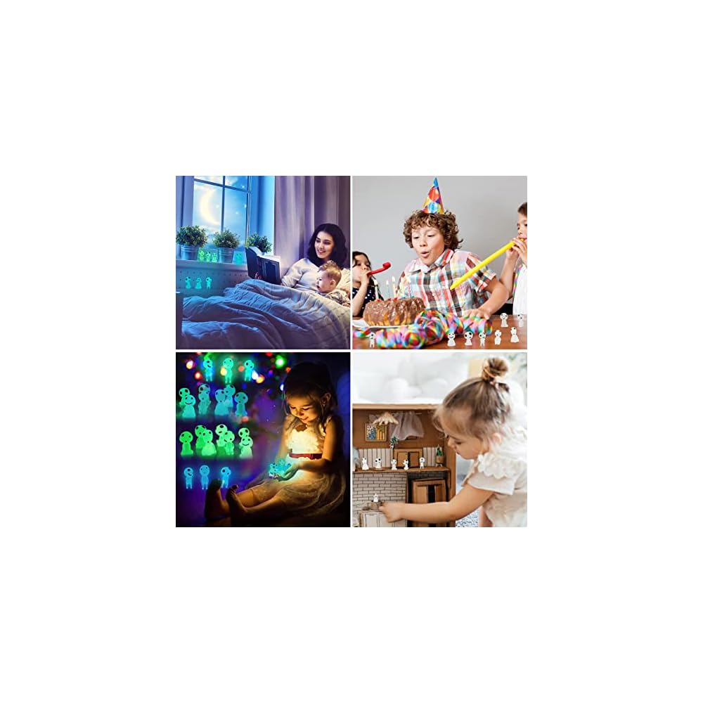 Derayee Elf Figurine Set 10 Pieces Glow in the Dark Resin Miniature Garden Ornament Decorative Figurines