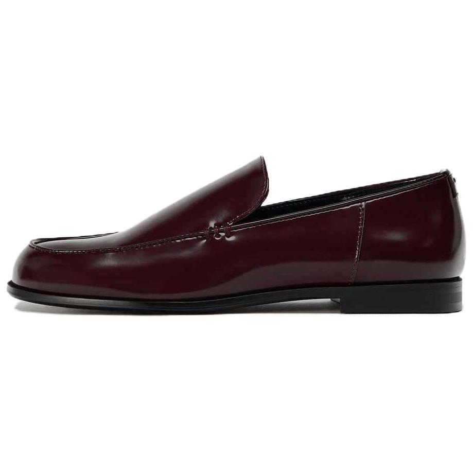 ZARA Patent Leather Penny Loafers Burgundy Womens 1155441038 36