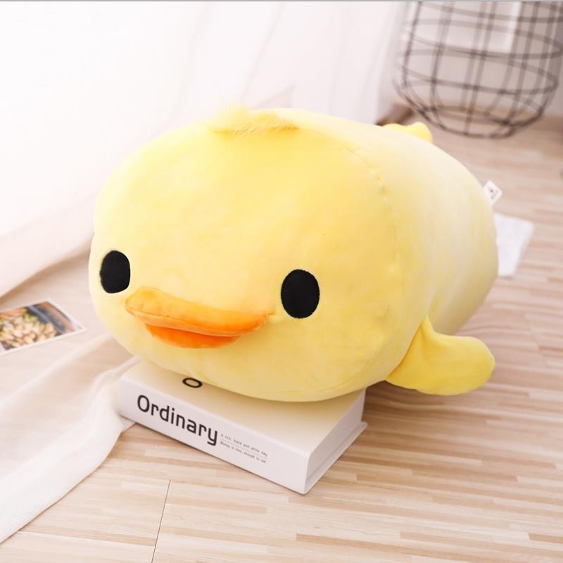 Stuffed Down Cotton Lying Duck Adorable Yellow Duck Plush Playthings designed for Gentle Pillow Cushion Nice Xmas Present