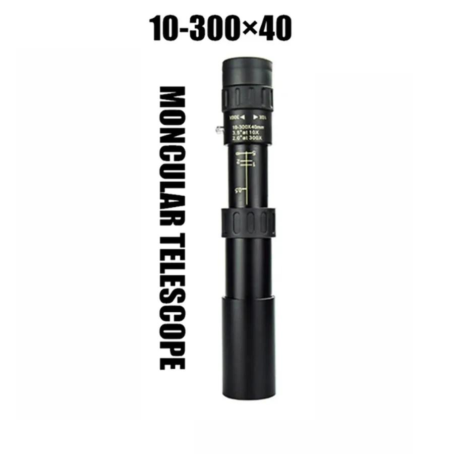 10-300x40 Zoom Telescope HD 4K Portable Strong Binoculars Long Range Professional Monocular BAK4-Prisms For Hunting Camping