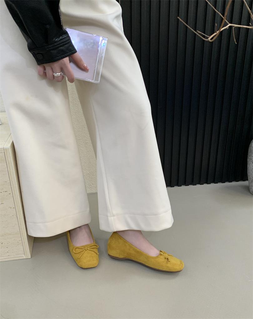 Shoes Women's Shoes French Single Shoes Bow Flat Bottom Shallow Mouth New Gentle Spring Pedal