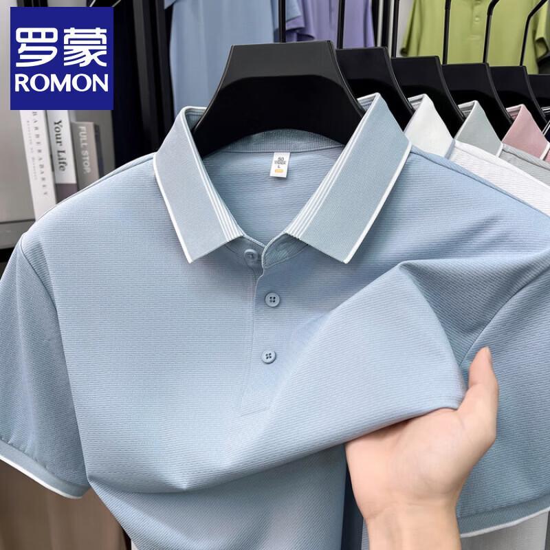 Luomeng Men s Ice Silk Short Sleeve Polo Shirt 50