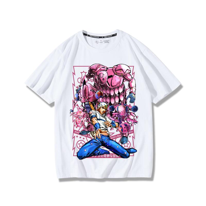 JoJo's Bizarre Adventure anime potlač postáv letné pánske 100% bavlnené tričko vonkajšie ležérne pohodlné trendové streetwear