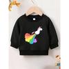 European sizes Cute and Fun Printed Pattern, Thin and Versatile Comfortable Round Neck Hoodie for 0-3 Year Old Baby Kids in Spring and Autumn