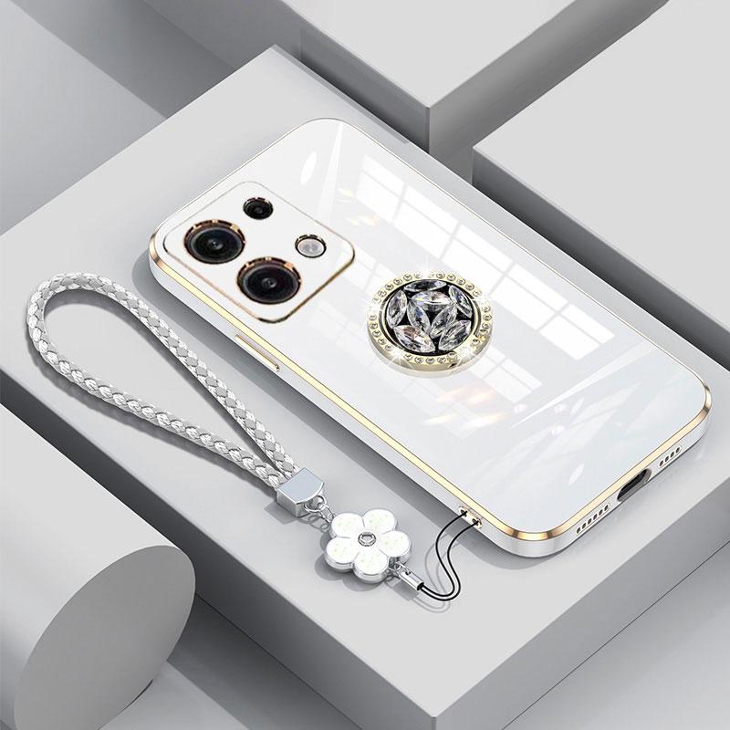 

Чехол Poco M6 pro с ремешком, роскошный чехол с бриллиантовым держателем для Xiaomi Redmi Note 13 pro 4G Plus, чехлы, подставка-кольцо M6pro X6 Redmi note13 pro&Case & Holder