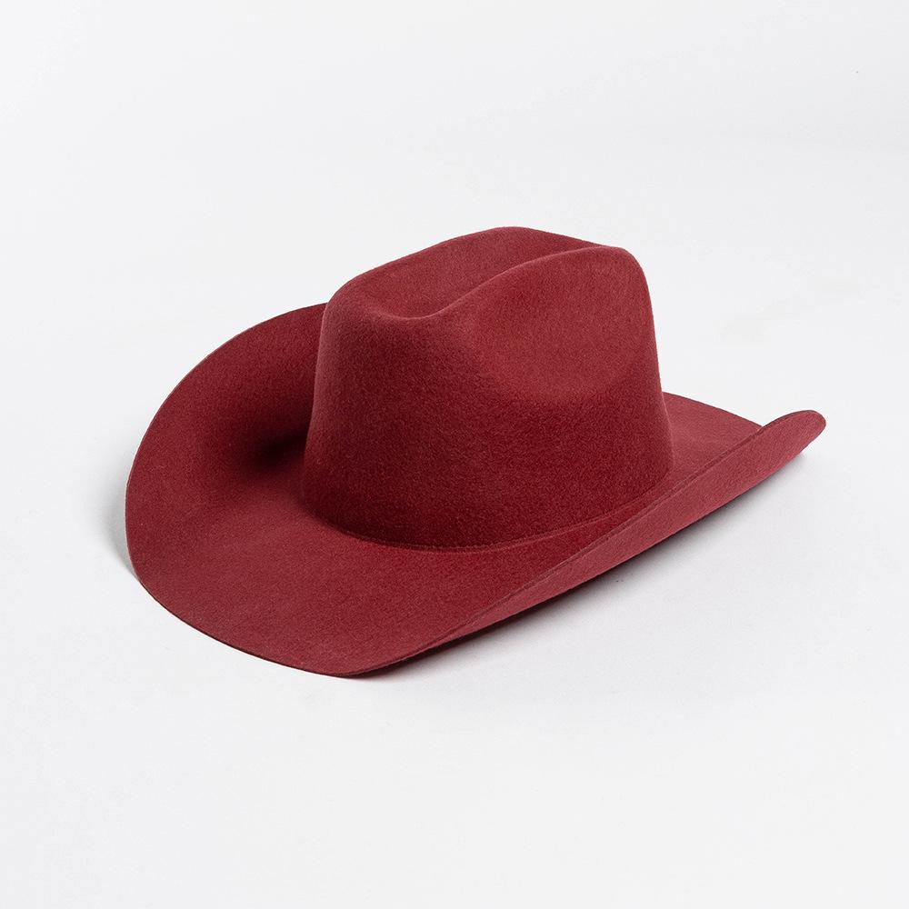 USPOP Chapeau de Cowboy 100% Laine Unisexe Chapeau Feutre à Large Bord Couleur Unie Style Fedora Classique Plusieurs Tailles S–XL Automne Hiver