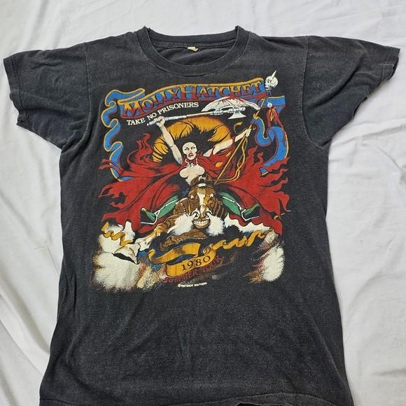 Vintage 80s Molly Hatchet Take No Prisoners Black Unisex T shirt S-5XL WA4177 L
