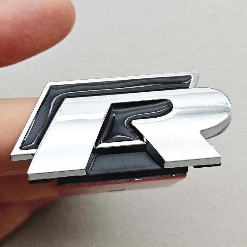 AABLC1 3D Metall Auto Logo R RLine Kühlergrill Emblem Abzeichen Aufkleber für Volkswagen VW Golf R R32 MK7 MK7.5 MK8 Polo GTI GLI Zubehör