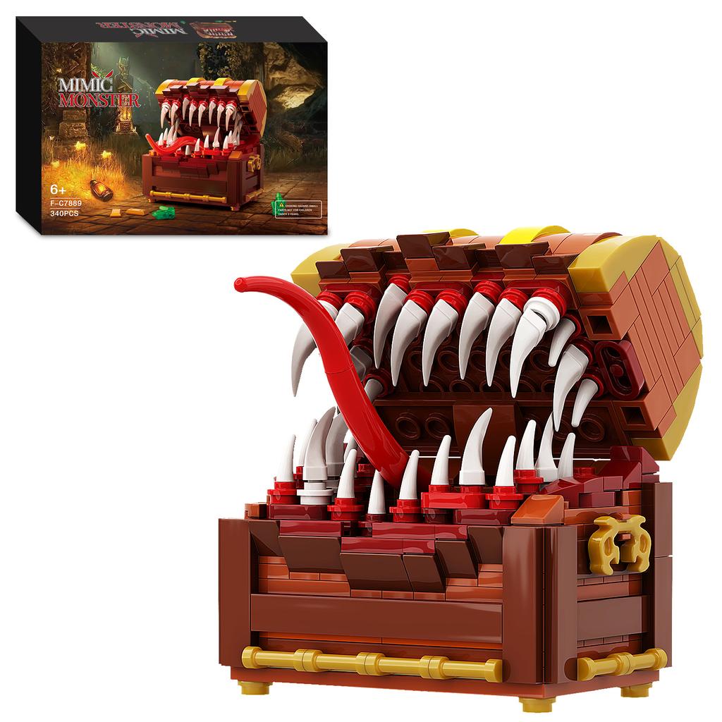 Mimic Treasure Chest, Treasure Chest Monster Building Blocks Toys Building Blocks