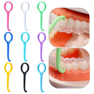 10 STÜCKE Kunststoffhaken Dentalentfernungswerkzeug Schöne kieferorthopädische Aligner Entfernen unsichtbarer abnehmbarer Zahnspangen Clear Aligner Mundpflege
