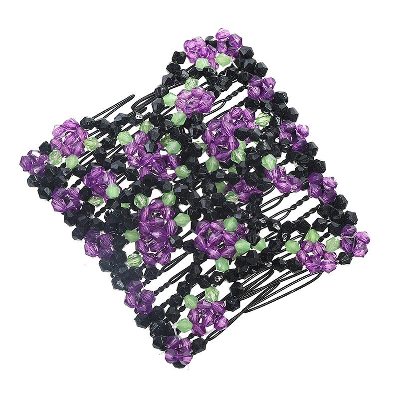 Волшебная гребень-заколка для волос с кристаллами и бусинами для женщин Идеально подходит для боковой заколки для волос Розовая заколка для волос для женщин Аксессуары для волос