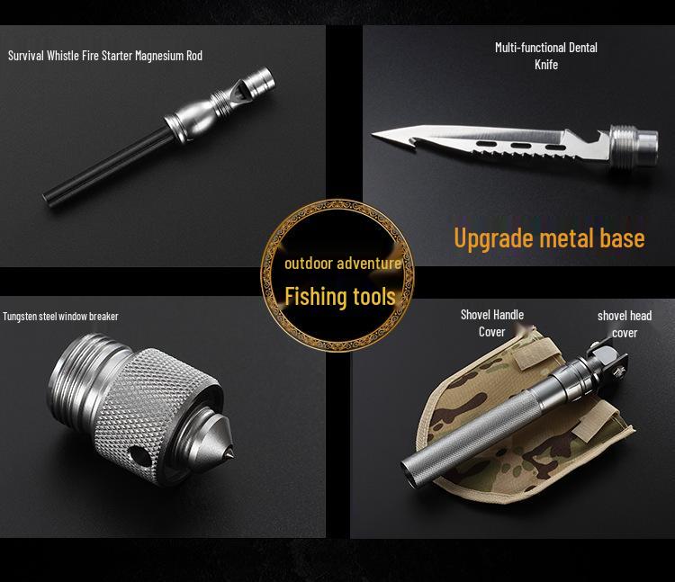 Lang Shen Multifunctional German Steel Entrenching Tool: Outdoor Self-Defense, Folding Shovel for Fishing and Military Use