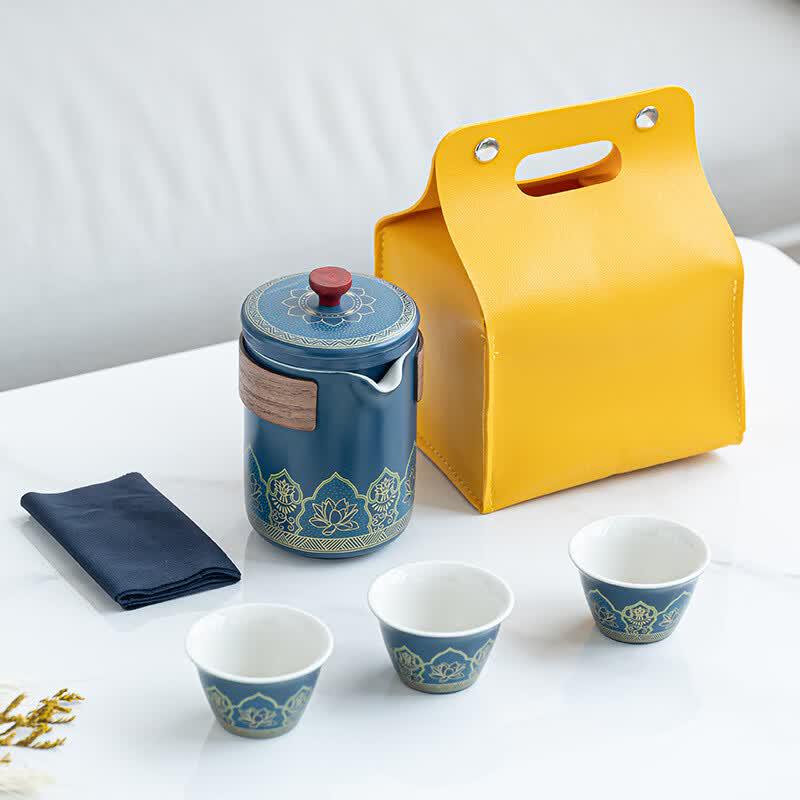 Portable Ceramic Gongfu Travel Tea Set