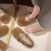 Flat Bean Shoes for Women 2026 Autumn Korean Edition Warm Lazy Butterfly Knot Hairy Cotton Shoes for Women