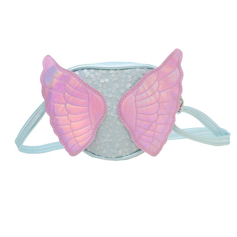 Stylish And Breathable Butterfly Design Kids Crossbody Bag In Pink Purple Blue And More синий