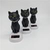 Friendly Solar Powered Black Dancing Cat Figure Solar Toy Doll Shaking Head Cat Bobble Head Doll